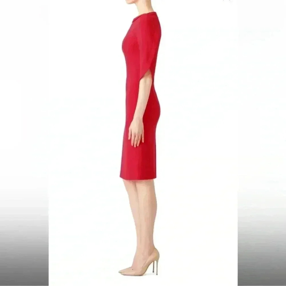 Black Halo Petal Sleeve Dress in Chic Red,‎ Size 8 - Picture 4 of 14